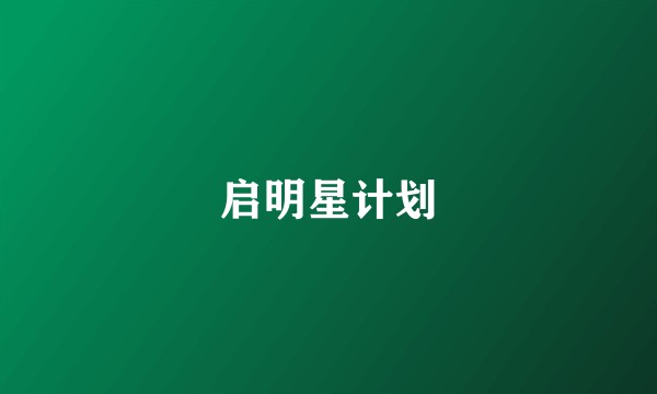 启明星计划