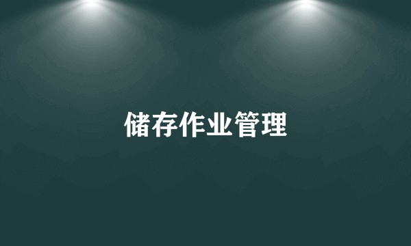 储存作业管理