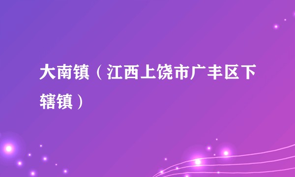 大南镇（江西上饶市广丰区下辖镇）