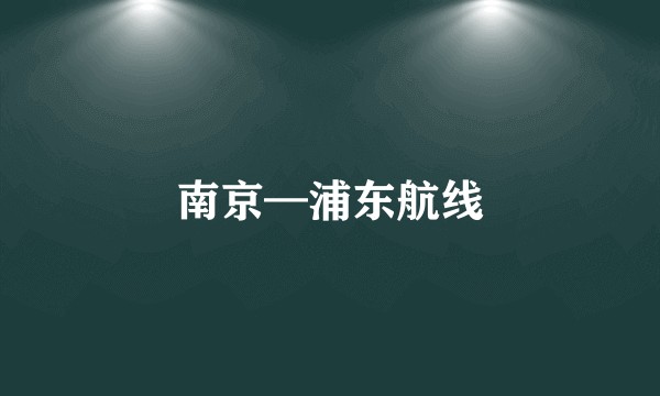 南京—浦东航线
