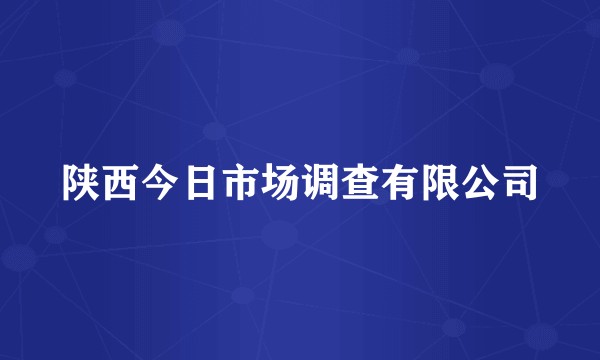 陕西今日市场调查有限公司