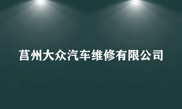 莒州大众汽车维修有限公司