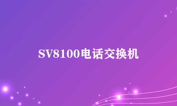 SV8100电话交换机