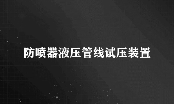 防喷器液压管线试压装置