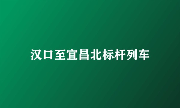汉口至宜昌北标杆列车