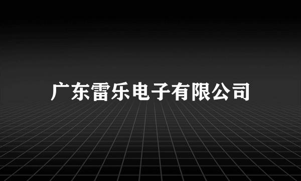 广东雷乐电子有限公司