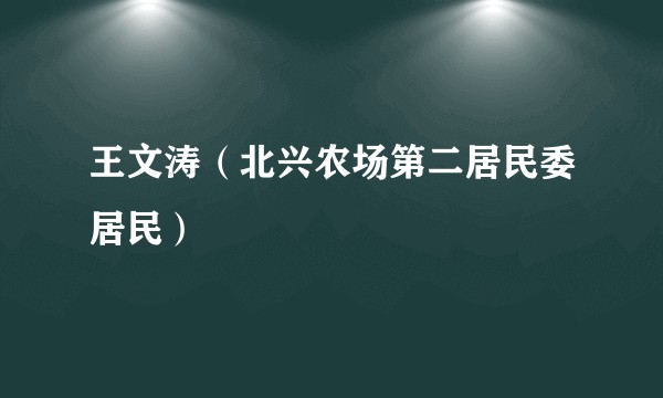 王文涛（北兴农场第二居民委居民）