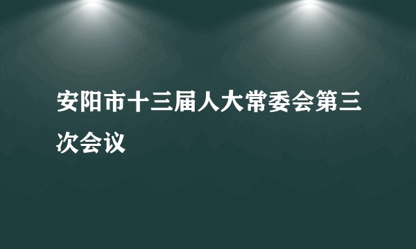 安阳市十三届人大常委会第三次会议