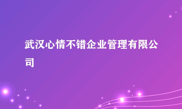 武汉心情不错企业管理有限公司