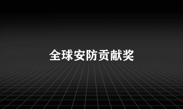 全球安防贡献奖
