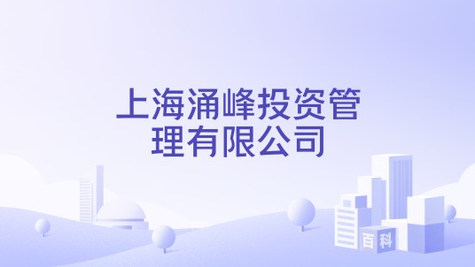 上海涌峰投资管理有限公司