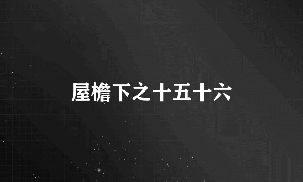 屋檐下之十五十六