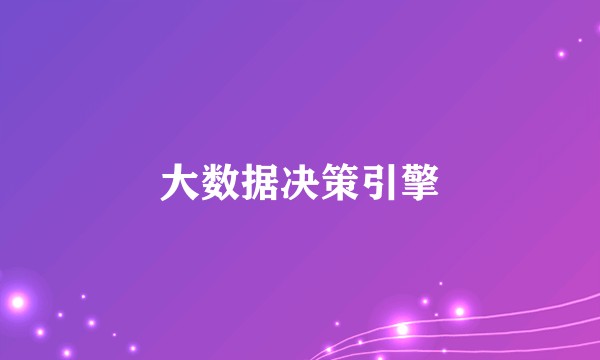 大数据决策引擎