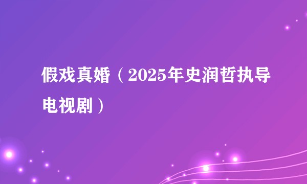 假戏真婚（2025年史润哲执导电视剧）