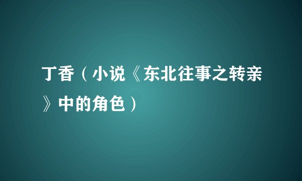 丁香（小说《东北往事之转亲》中的角色）