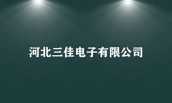 河北三佳电子有限公司