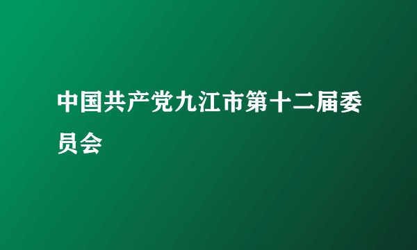 中国共产党九江市第十二届委员会