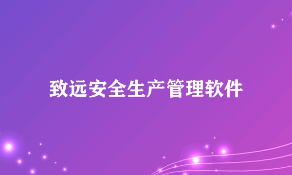 致远安全生产管理软件