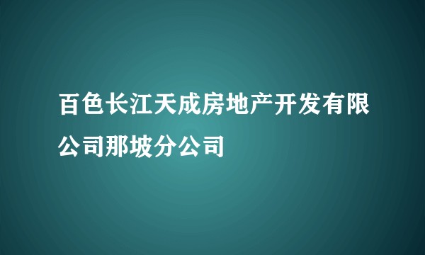 百色长江天成房地产开发有限公司那坡分公司