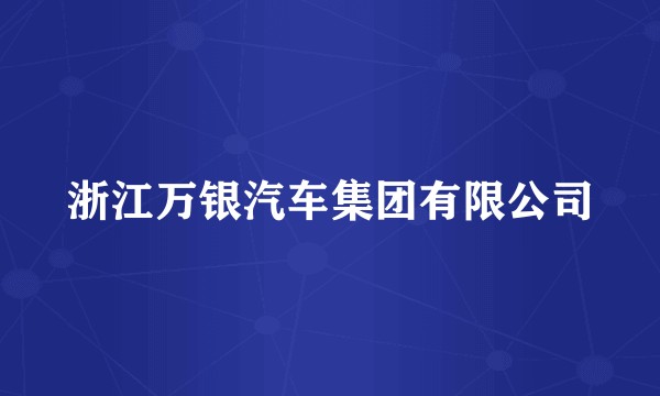 浙江万银汽车集团有限公司