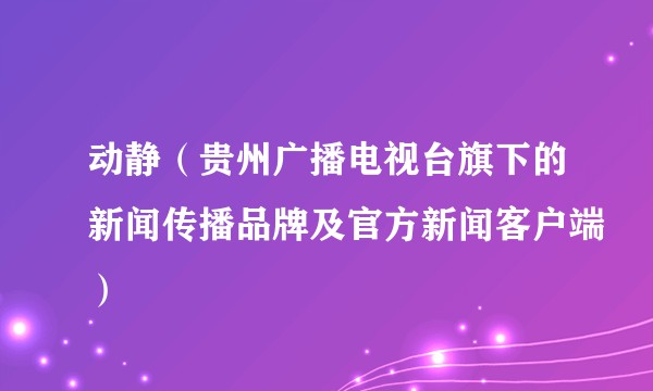 动静（贵州广播电视台旗下的新闻传播品牌及官方新闻客户端）