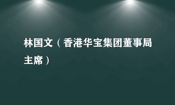 林国文（香港华宝集团董事局主席）