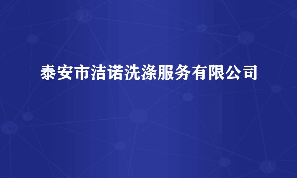 泰安市洁诺洗涤服务有限公司