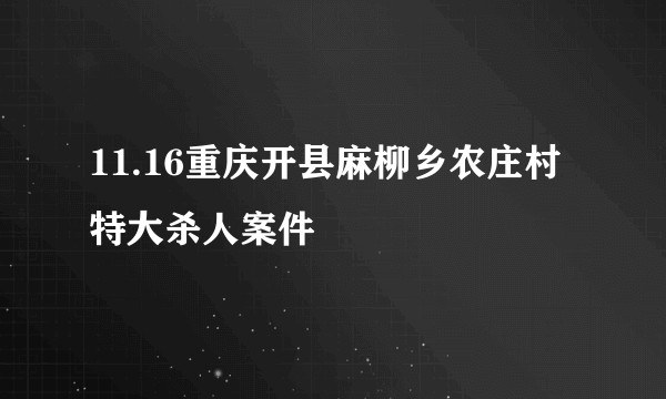 11.16重庆开县麻柳乡农庄村特大杀人案件