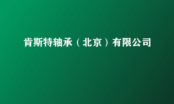 肯斯特轴承（北京）有限公司