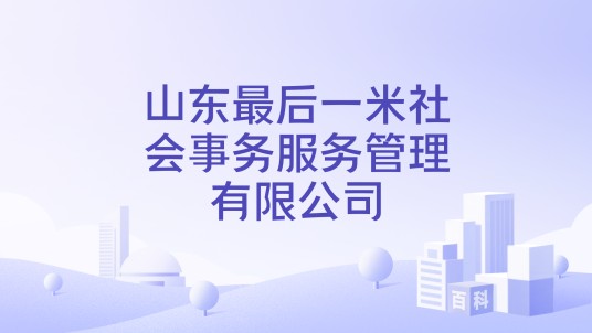 山东最后一米社会事务服务管理有限公司