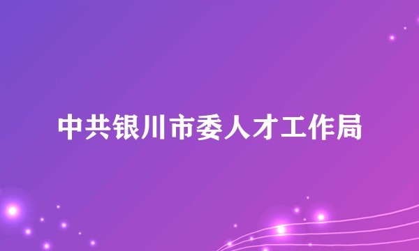 中共银川市委人才工作局