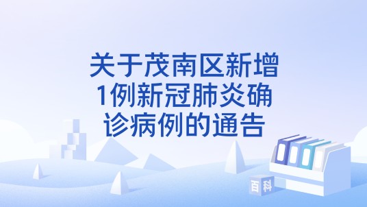 关于茂南区新增1例新冠肺炎确诊病例的通告