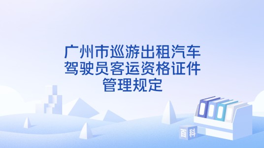 广州市巡游出租汽车驾驶员客运资格证件管理规定