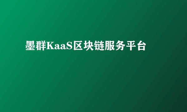 墨群KaaS区块链服务平台