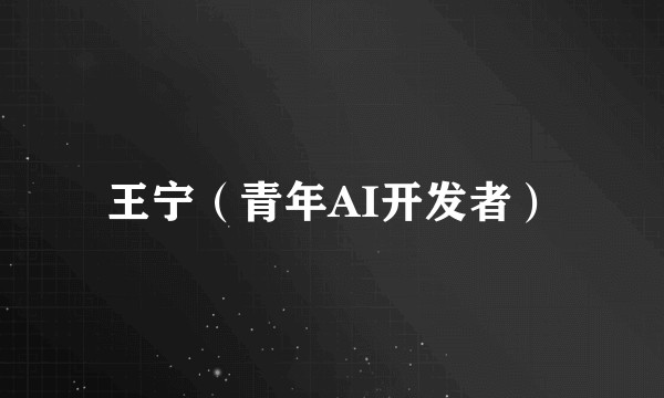 王宁（青年AI开发者）