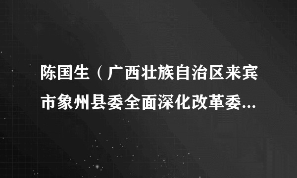 陈国生（广西壮族自治区来宾市象州县委全面深化改革委员会办公室副主任）