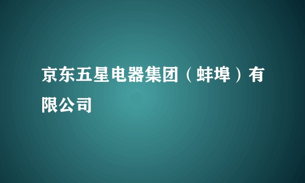 京东五星电器集团（蚌埠）有限公司