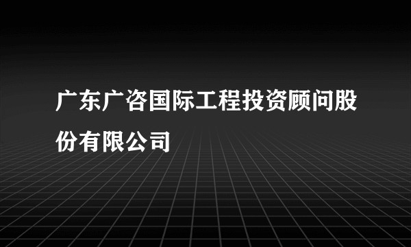 广东广咨国际工程投资顾问股份有限公司