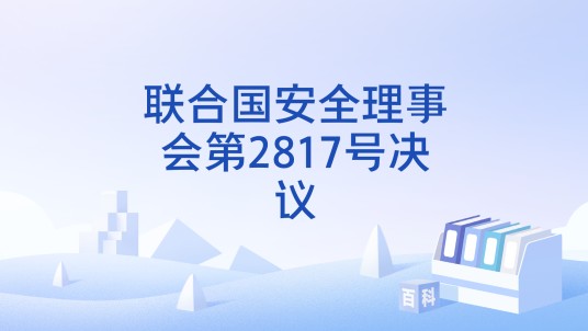 联合国安全理事会第2817号决议