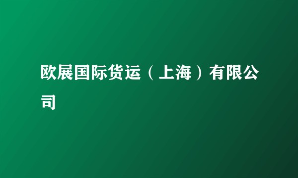 欧展国际货运（上海）有限公司