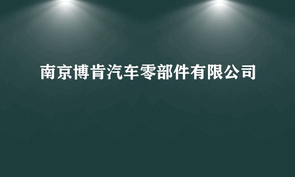 南京博肯汽车零部件有限公司