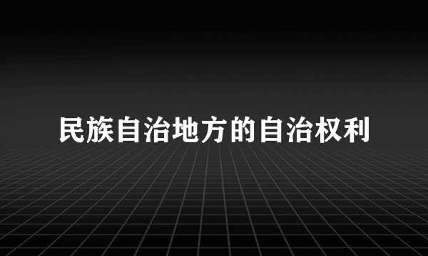 民族自治地方的自治权利