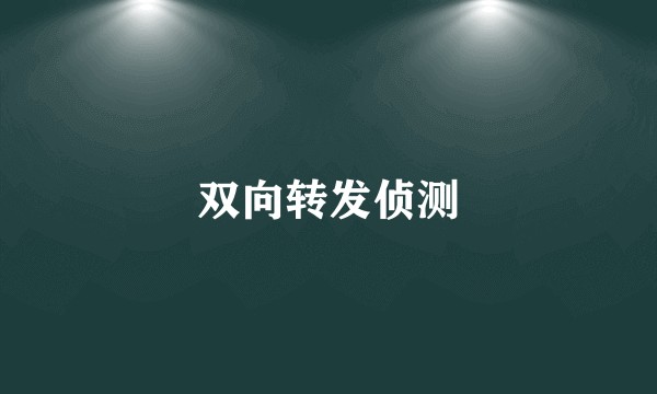 双向转发侦测