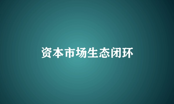 资本市场生态闭环
