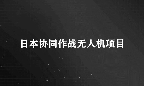 日本协同作战无人机项目