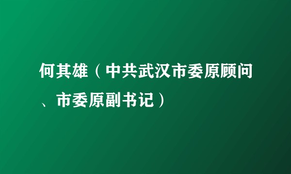 何其雄（中共武汉市委原顾问、市委原副书记）