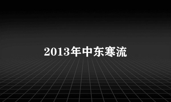 2013年中东寒流