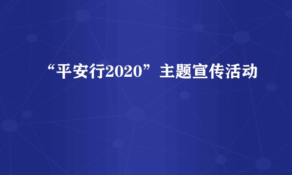 “平安行2020”主题宣传活动