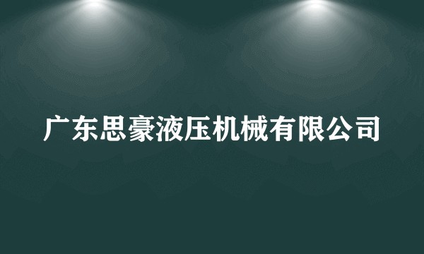 广东思豪液压机械有限公司