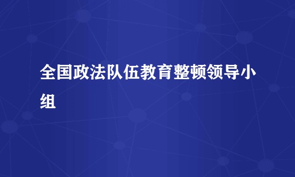 全国政法队伍教育整顿领导小组